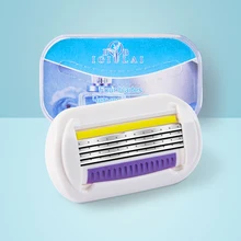 IGUETTA 2021New Ladies Safety Style Razor Four-Layer Ultra-Thin Blade Comfortable Manual Lady Hair Removal Razor Blade Set