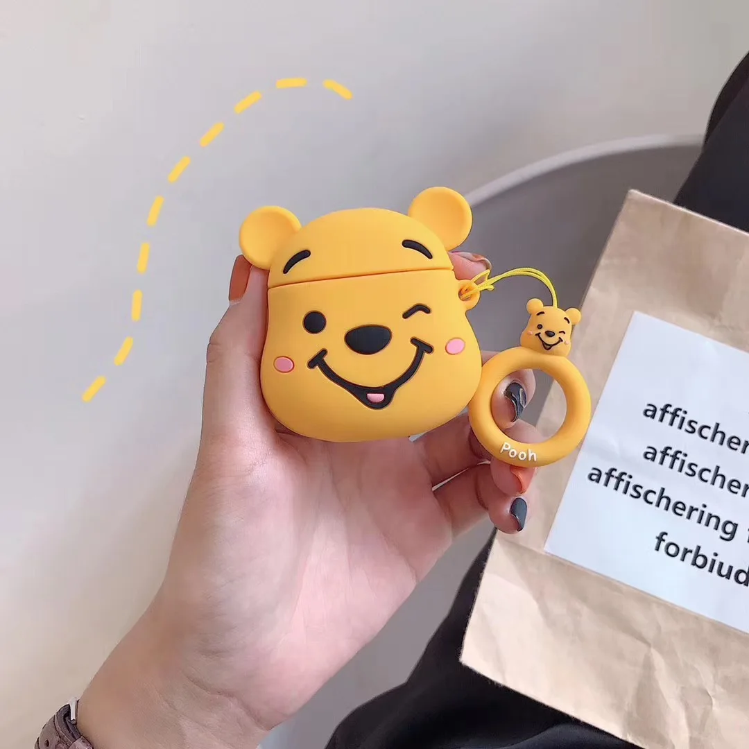 3D Bluetooth беспроводной чехол для наушников для AirPods силиконовый чехол с милым мультяшным медведем аксессуары для Apple Air pods Box