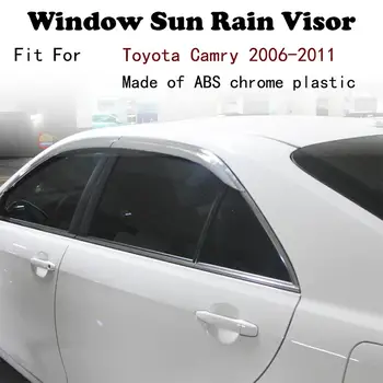 

ABS Chrome plastic Window Visor Vent Shades Sun Rain Guard car accessories For Toyota Camry 2006-2011