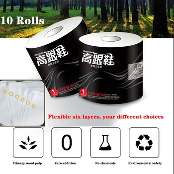 

6 Layer Thickened 10 Rolls Hollow Replacement Paper Tissue White Toilet Paper Roll disposable paper towels cleansing wipes 2020