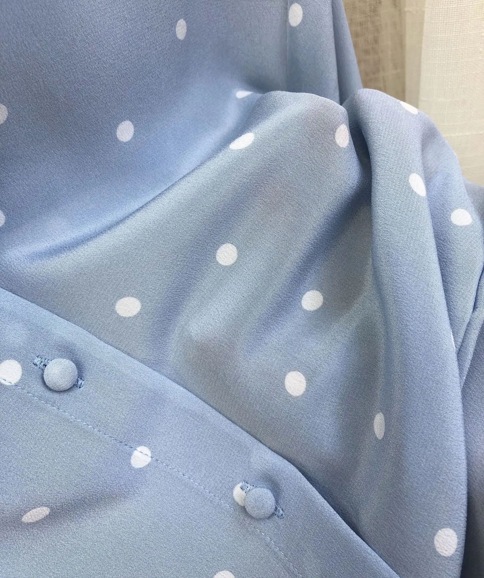 Polk Dot Print Женские рубашки из натурального шелка с длинным рукавом однобортные Элегантные Роскошные повседневные топы и блузки женская одежда