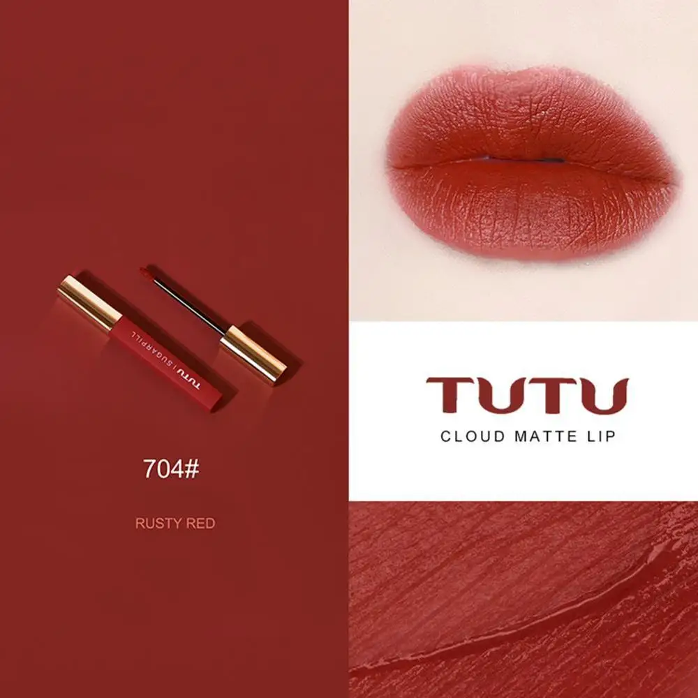 TUTU Matte Lip Gloss Tint Lip Paint Colors Long Lasting Waterproof Liquid Moisturizing Lipstick Beauty Makeup - Цвет: D