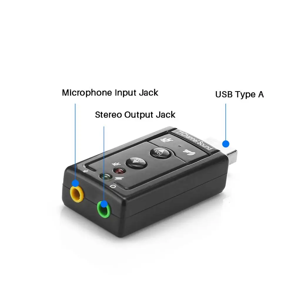 USB устройство для подключения наушников к разъему 3 5 мм внешняя звуковая карта 7 1