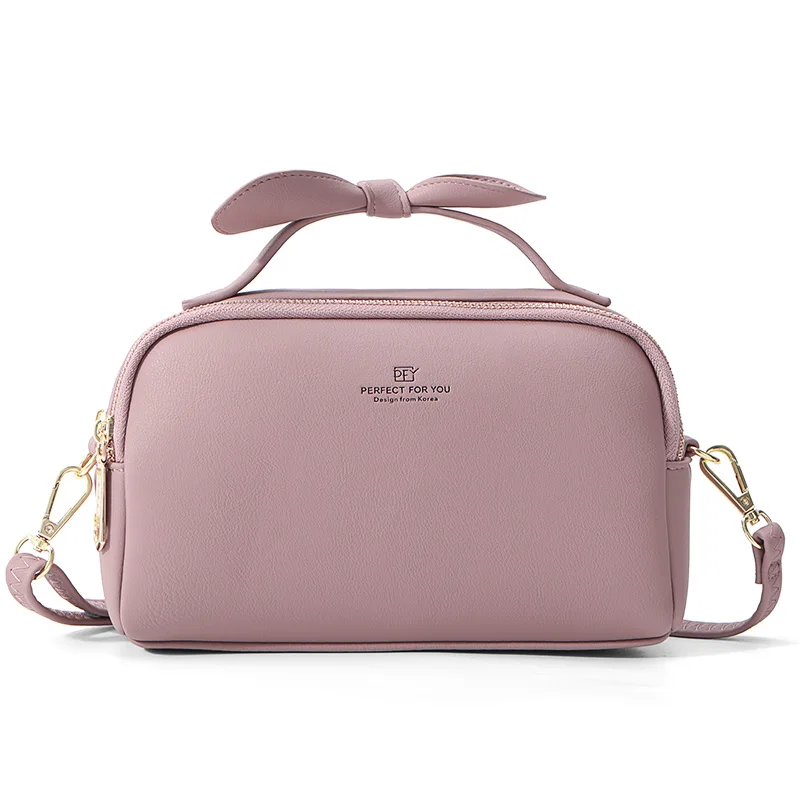 Elegant Women Leather Handbags Female Shoulder Crossbody Bags for Women Handbags High Quality Ladies Messenger Hand Bags Tote - Цвет: Soft Pink