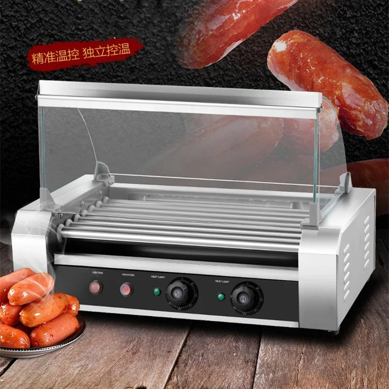 Commercial Sausage Roaster Hot Dog Roaster Household Automatic Sausage Roaster Seven Tube Sausage Roaster with Door