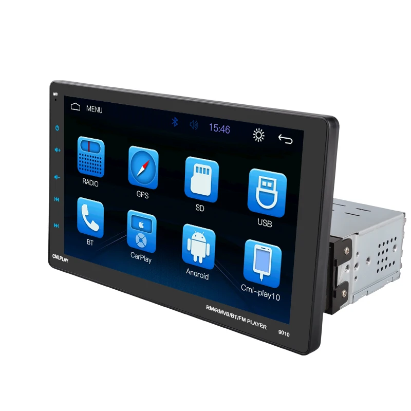 " 1 Din автомобильный Авторадио MP5 плеер полноэкранный вид CarPlay+ gps видео для Android/Apple двойной межблочный подвижный аппарат