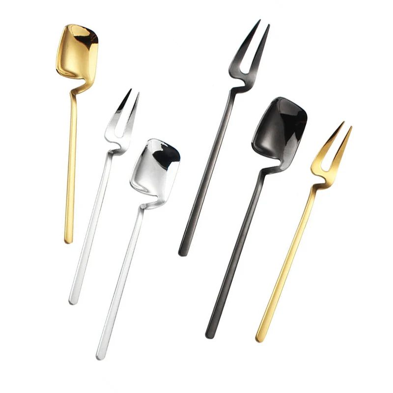 Luxury Stainless Steel Gold Cake Dessert Forks Lovely Mini Fork Used
