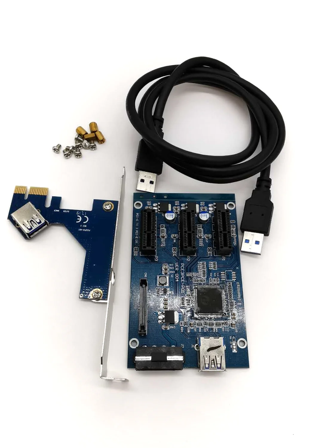 Оптовая продажа 60 см USB 3 0 PCIE 1X Райзер карта PCI E Экспресс 1x to3 адаптер SATA 15 контактов