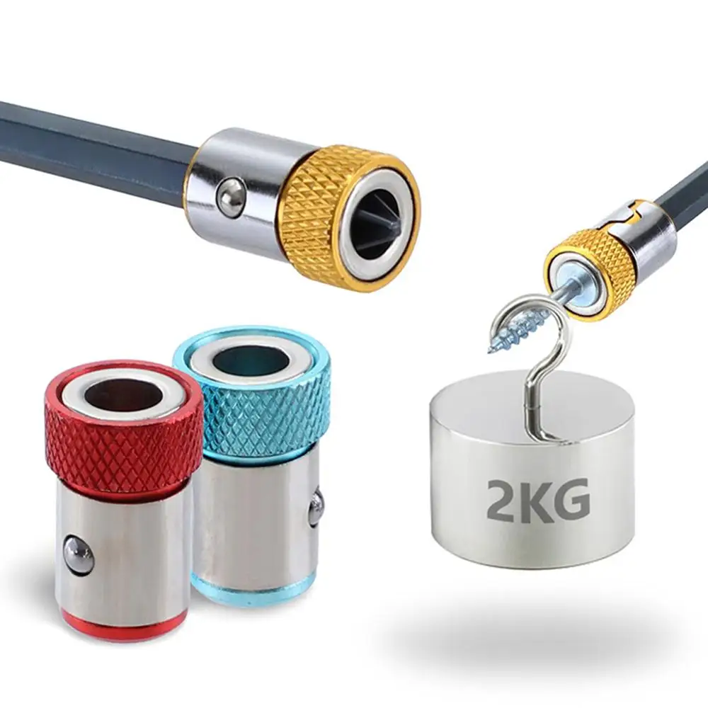 

1/4" Screwdriver Magnetic Ring S2 Alloy Steel Removable Magnet Driver Electric Bit Strong Magnetizer Hex
