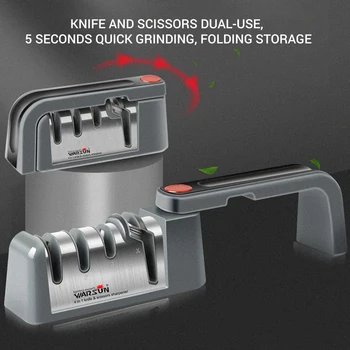 

4 Stage Knife Sharpener Professional Kitchen Sharpening Stone Scissors Grinder Knives Tungsten Diamond Ceramic Whetstone Tool