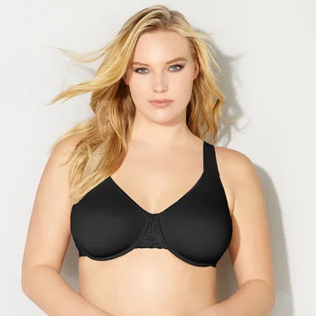 

40DD-46DD steel ring large Cup foreign trade bra solid color smooth large size underwear