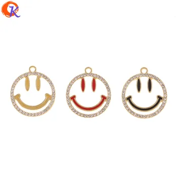 

Cordial Design 50Pcs 21*25MM Jewelry Accessories/DIY Making/Charms/Face Shape/Hand Made/Rhinestone Pendant/Earring Findings