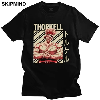 

Vintage Vinland Saga Thorkell T Shirt Short Sleeved Pure Cotton Tee Crew Neck Casual Adventure Fiction Anime T-shirt Manga Tops