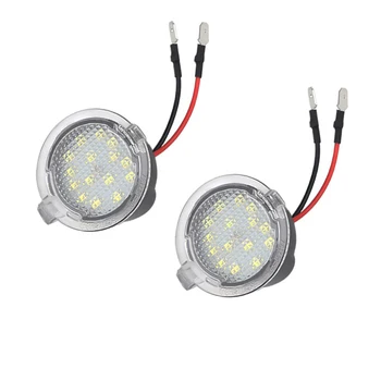

2pcs LED Rear Mirror Lights White 12v 6000k Car Under Side Mirror Puddle Light For Ford Edge Mondeo Fusion Flex Explorer Taurus