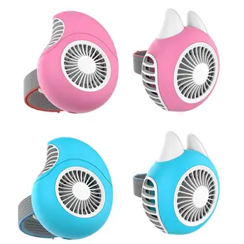 

Mini fan vaneless turbo handheld USB rechargeable wearable portable table fan rotating strap