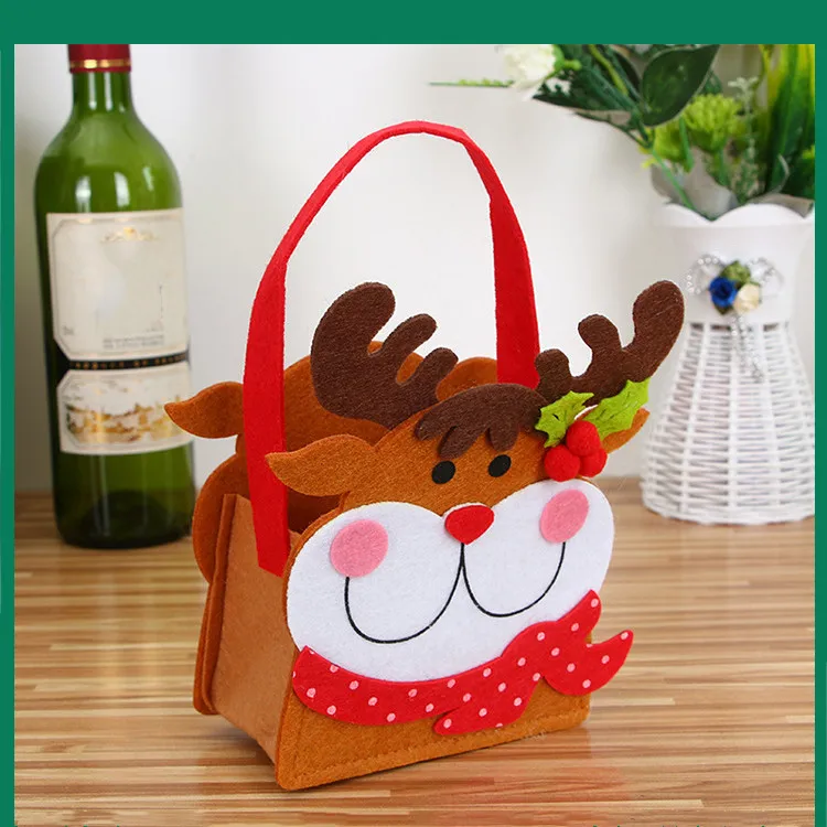 Christmas Cute Biscuits Cookie Candy Bags Small Santa Claus Bag Kids Xmas Decoration Candy Box Bauble Christmas Supplie Gifts