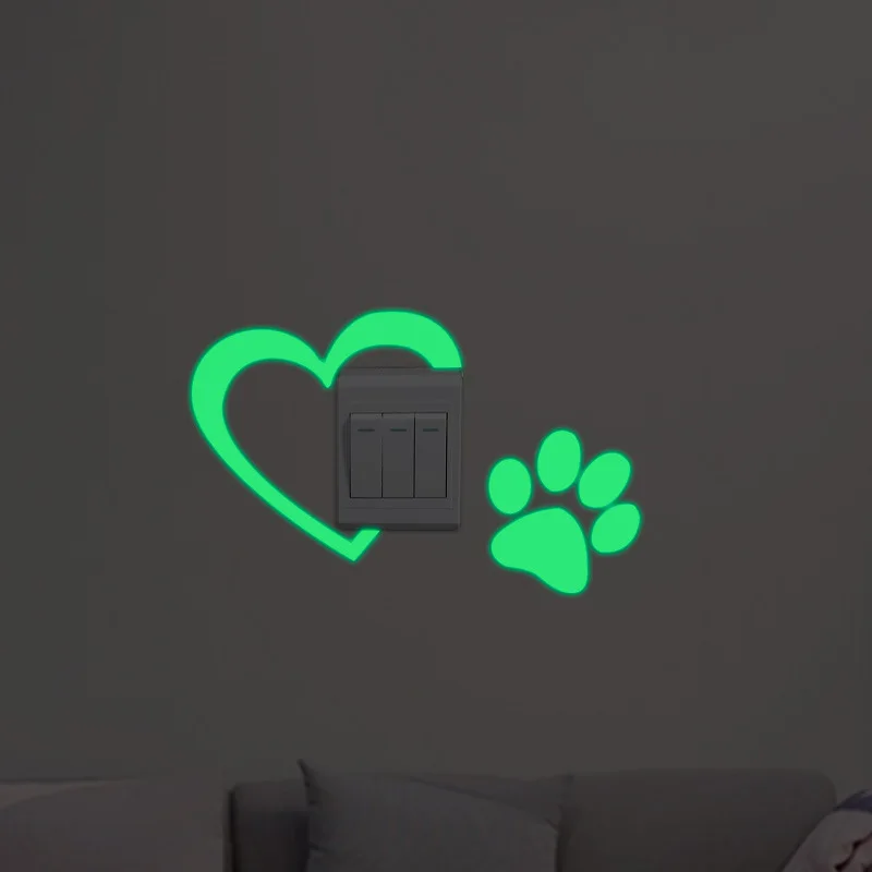 New Style Night Light Wall Stickers Foreign Trade Creative Heart Footprints CHILDREN'S Toy Wall Stickers Y122
