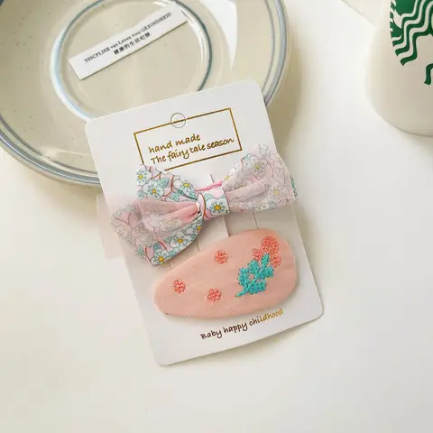 Pcs/Set Children Cute Sweet Water Droplets Floral Bow Ornament Hair Clips Girls Lovely Alloy Hairpins Kids Hair Accessories