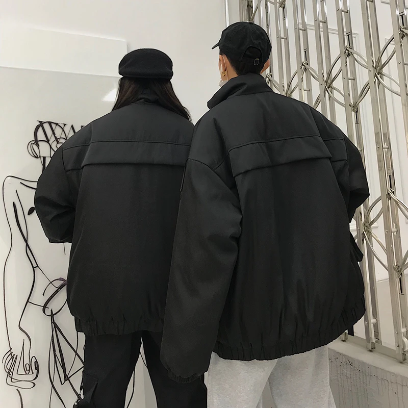 Многофункциональная Толстая мужская куртка с лентами, парка Techwear, зимняя парка в стиле хип-хоп, модная уличная одежда, плащ, ветровка