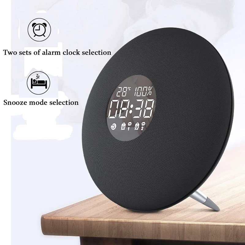Alarm Clock with Fm Radio 10W 3600Mah Wireless Bluetooth Speaker Aux Tf Music Player Real-Time Ambient Temperature Display