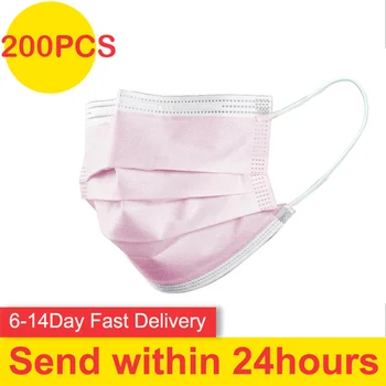 

200PCS Disposable Mask Anti-dust PM2.5 3 layer Filter Mask Meltblown Non-woven Mouth Face Mask Earloops Masks Face Mask