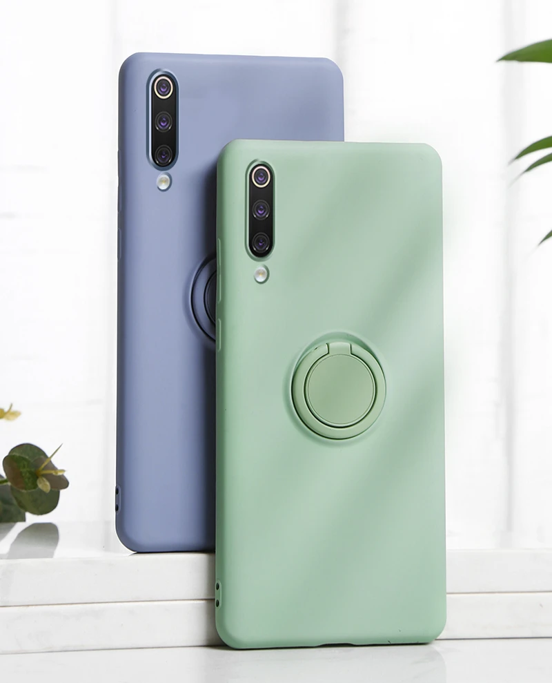 Противоударный силиконовый чехол с металлическим кольцом для Xiaomi mi 9 SE mi 9, подставка с держателем, силиконовая задняя крышка на Xiaomi mi 9 SE, чехол s xio mi 9