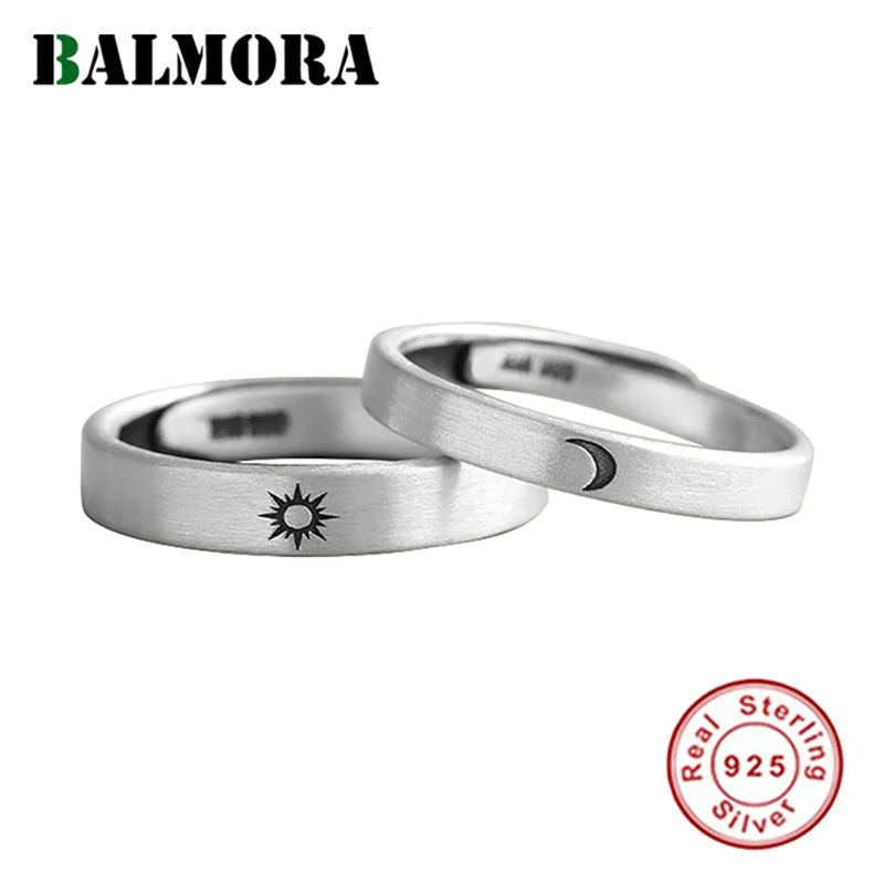 Мужское и женское кольцо BALMORA открытое регулируемое из стерлингового серебра 990