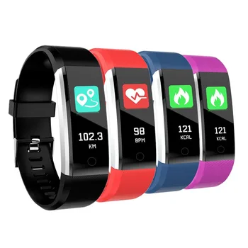 

115Plus Blood Pressure Fitness Bluetooth Waterproof Heart Rate Monitor Watch Tracker Smart Bracelet Wristband
