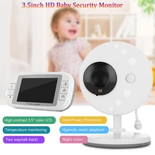 3.5 Inch Wireless Digital Baby Monitor Night Vision Sleep Music Temperature Monitoring Display 2-Way Talk With Security Camera