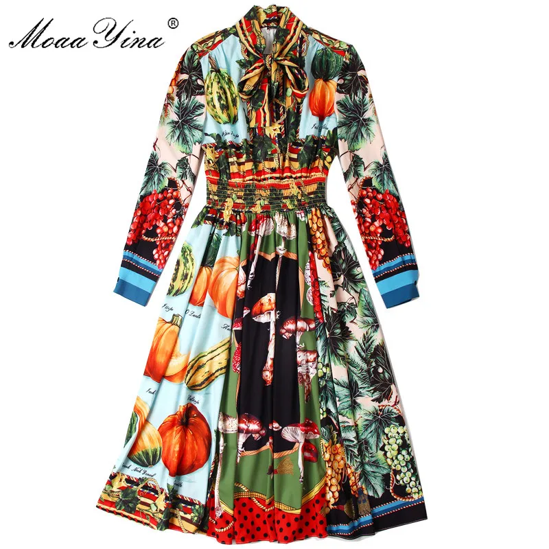 MoaaYina Fashion Designer Cotton Dress Spring