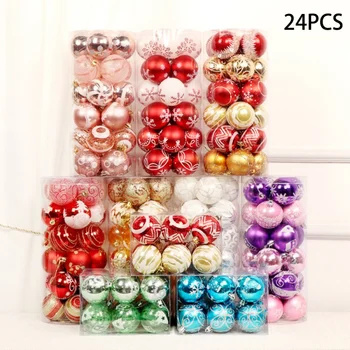 

24pcs/set Christmas Tree Decoration Balls Xmas New Year Festival Party Hanging Ornament High Quality Home Garden Decor Pendents