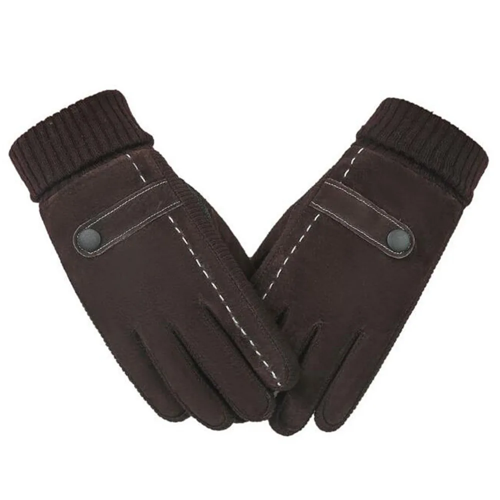Мужские зимние перчатки из искусственной кожи Guantes с сенсорным экраном, толстые перчатки для вождения, мужские мотоциклетные теплые перчатки guantes - Цвет: F