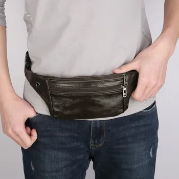 

Unisex waist bag running waist bag outdoor sports phone bag Small package Leather zip bag Solid color Waist Pack Dropship Y12.7