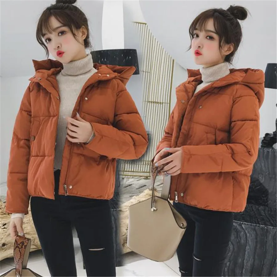 Корейский стиль зимняя куртка женская с капюшоном негабаритных пузырьков модное женское пальто Верхняя одежда короткие теплые женские s Chaqueta Mujer