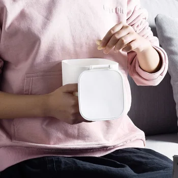 

Home Desktop Mini Trash Can With Lid Living Room Coffee Table Small Trash Storage Bin Office Clamshell Paper