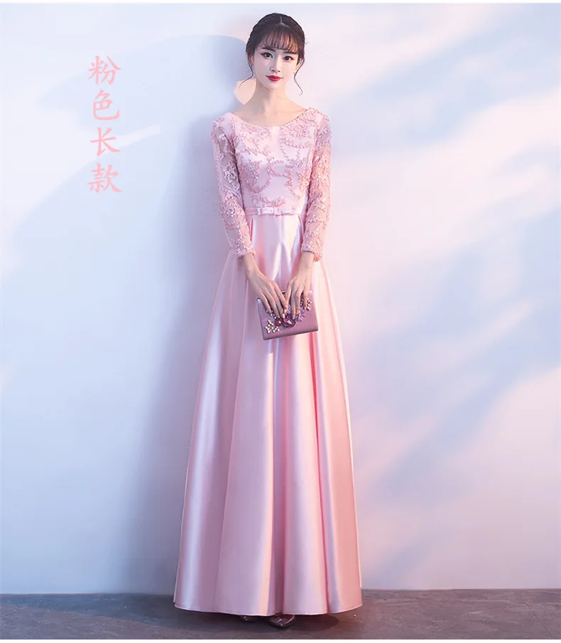 Женское свадебное платье с круглым вырезом, длина до пола, Cheongsam, роскошный элегантный банкет, длинное Восточное тонкое платье для выпускного вечера, Vestido XS-3XL