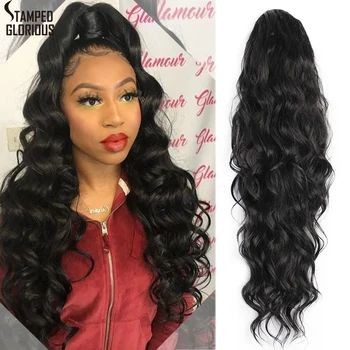 

Stamped Glorious Long Wavy Drawstring Ponytail Synthetic Drawstring Ponytail Extension for Women Red and Greey Color Fake Hair
