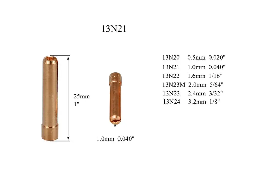 Комплект цанг TIG 13N21 13N22 13N23 13N24 для гофонарь WP SR PDA DB 9 20 25 4 шт.|Сварочные горелки| |