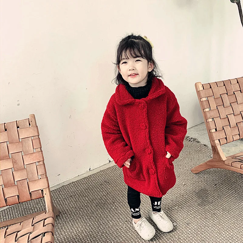 Mihkalev/зимнее пальто для маленьких девочек; длинное утепленное пальто красного цвета; детская одежда; ветровка для девочек; детская одежда