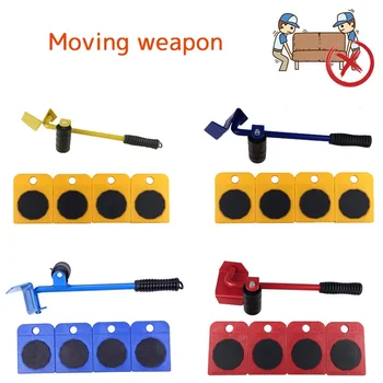 

Easy Furniture Lifter Mover Tool Set Heavy Stuffs Moving Hand Tools Set Wheel Bar Mover Device Furniture Transport Tool