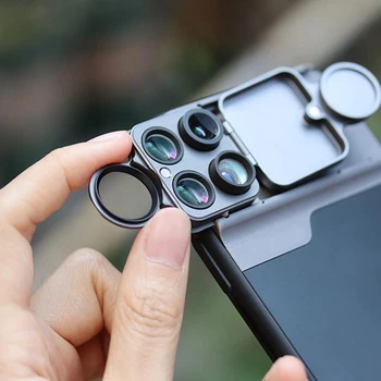 

5 in 1 Phone Lens Case Kit 10X 20X Super Macro Lens CPL Fisheye Telephoto Lens for iPhone 11 Pro Max camara Case phone case
