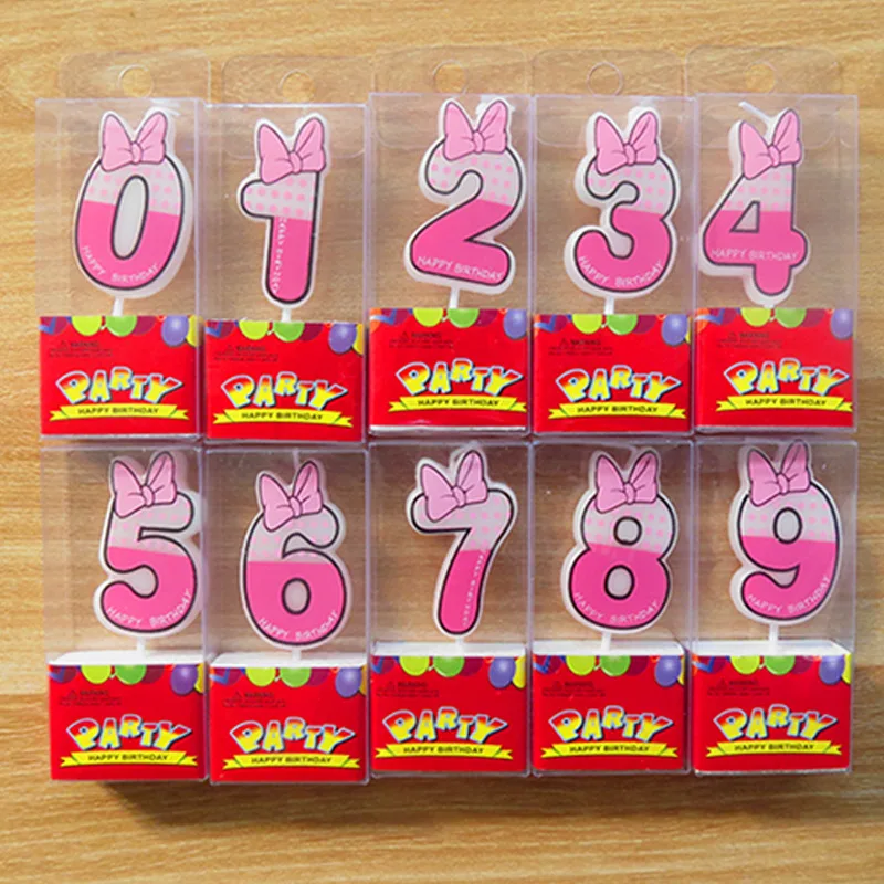 

New Birthday Number Candles Cartoon Pink minnie Candle Cake Cupcake Topper Party Birthday Cake Candle Party Decoration Supply