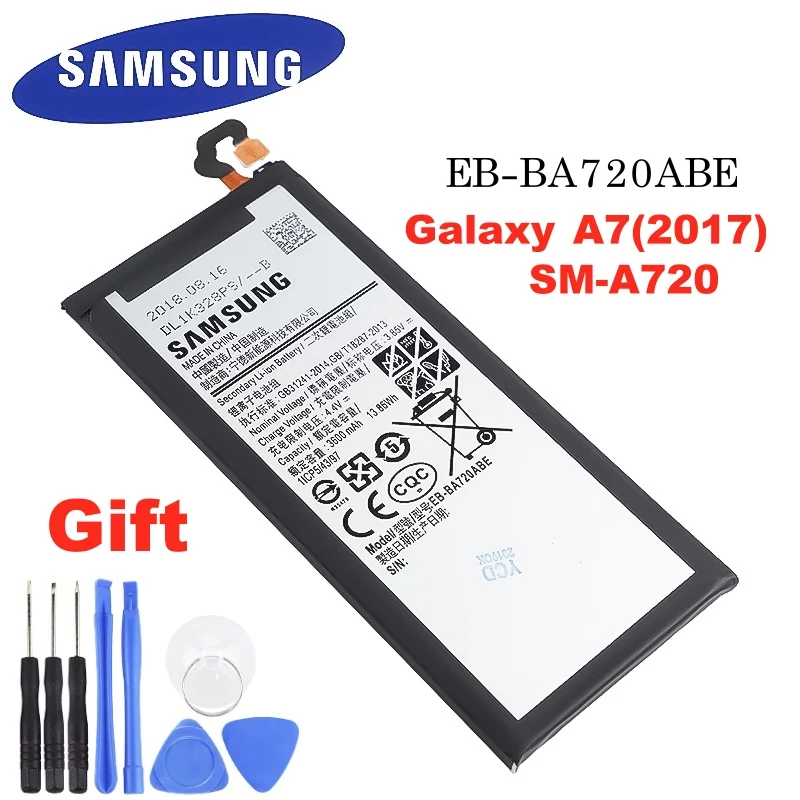 Оригинальный телефон SAMSUNG аккумулятор 3600 мАч для Samsung Galaxy A7 2017 версия A720 EB-BA720ABE A720F