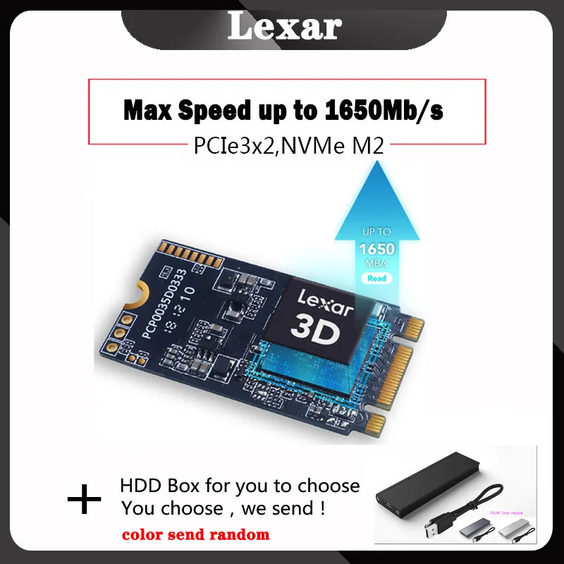 SSD Lexar NVMe PCIe Gen3x2 NM520 M.2 2242 HDD TLC 128 ГБ 256 512 Внутренний твердотельный накопитель для