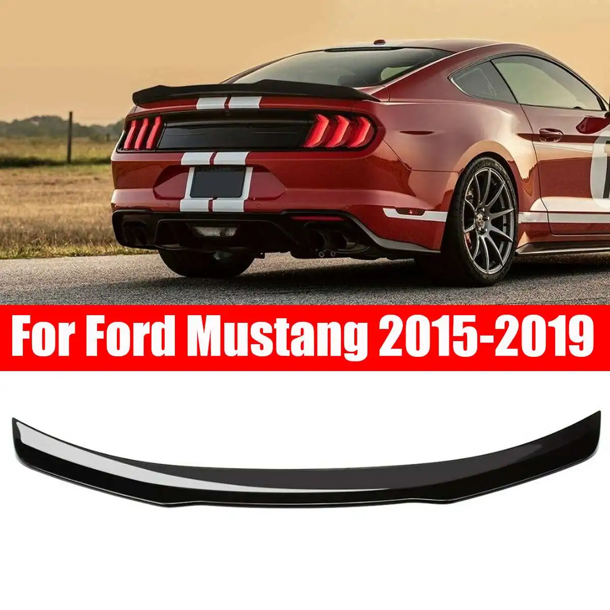 Высококачественный спойлер из АБС-пластика глянцевый черный Задний автомобильный спойлер заднего крыла для Ford для Mustang 2 модель двери