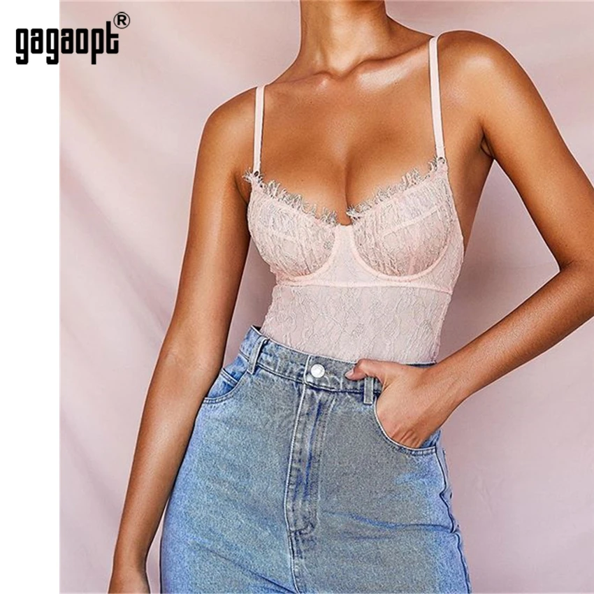 От Gagaopt кружевной комплект нижнего белья в Для женщин цветочной вышивкой Элегантные женские сексуальные боди-комбинезон, комбинезон, комбинезоны для девочек, одежда для сна