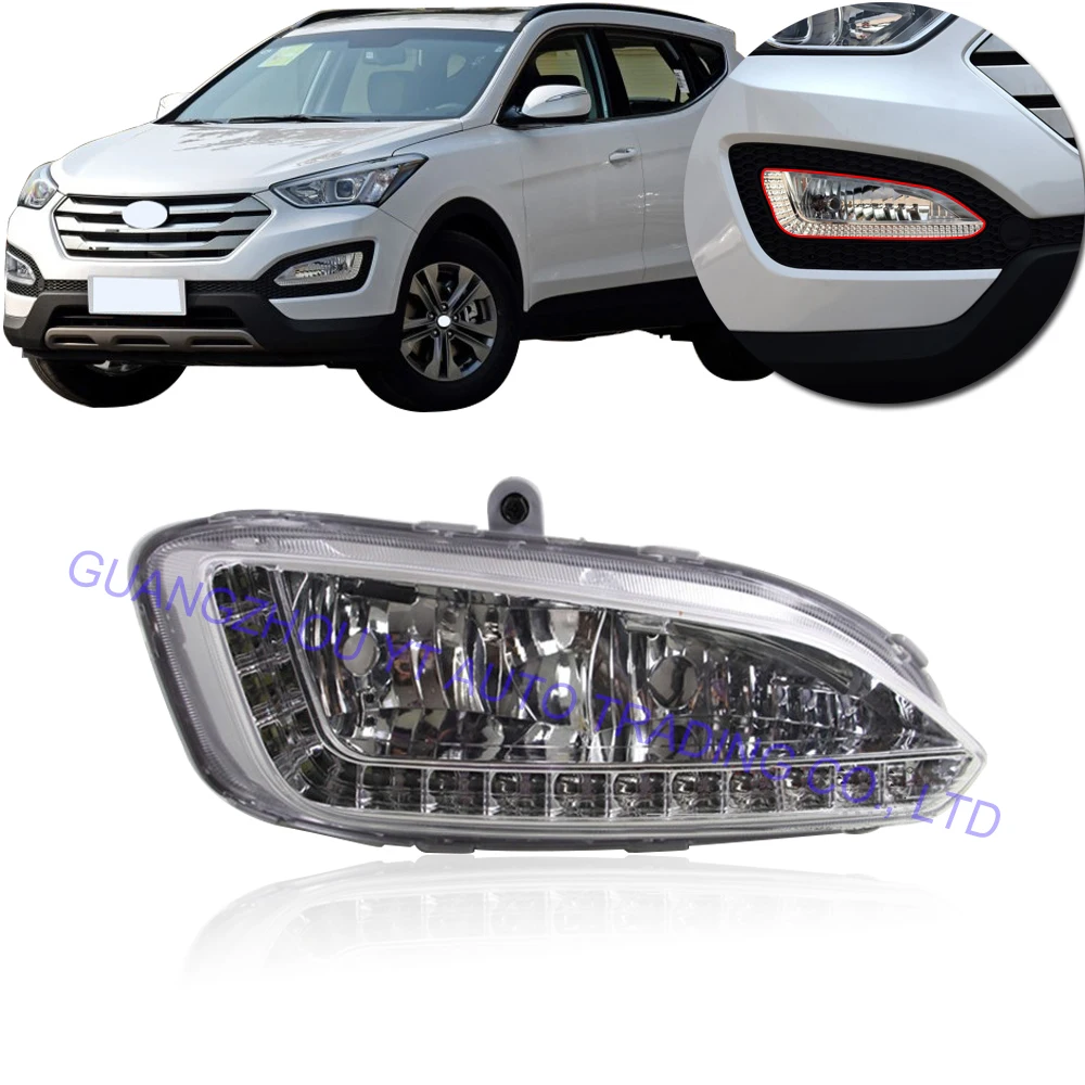 CAPQX для Hyundai IX35 2013 2015 Santa Fe SantaFe IX45 DRL Противотуманные Фары Светильник привод