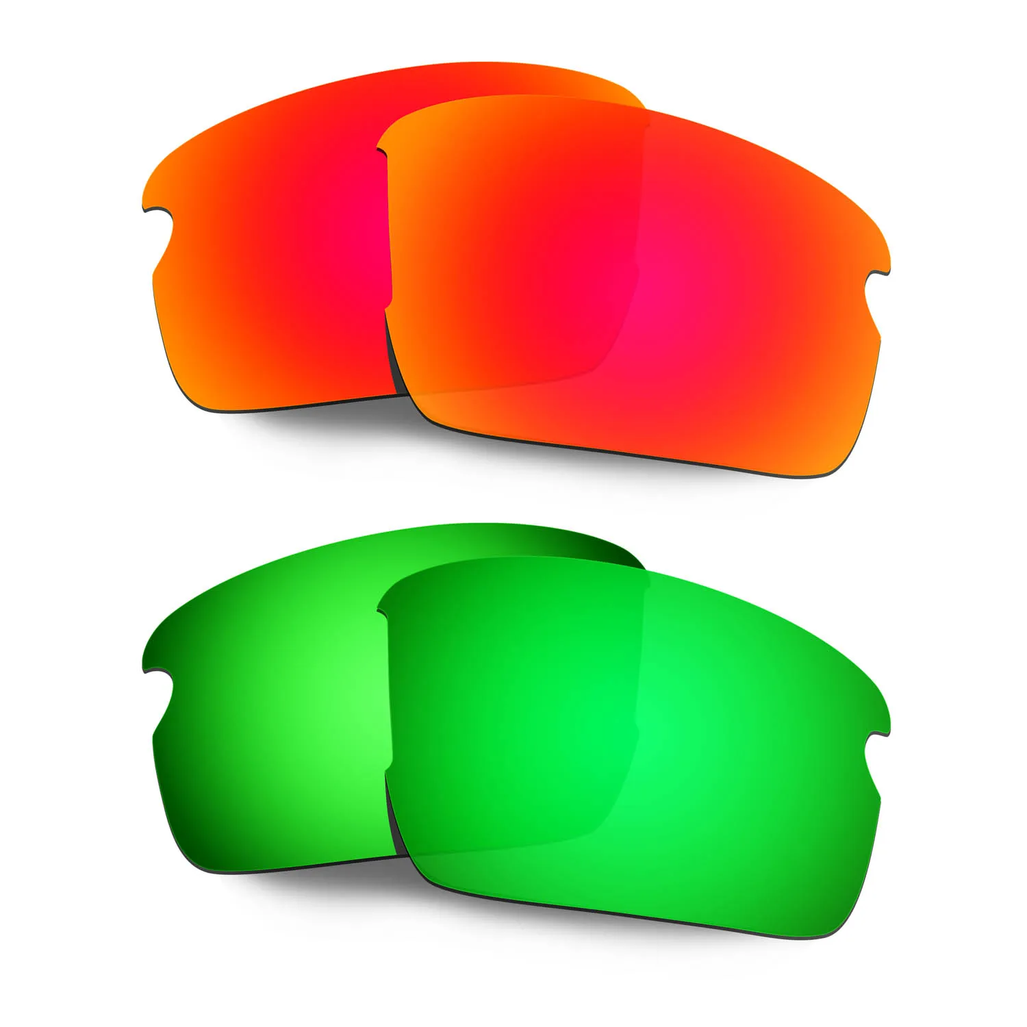 

HKUCO Polarized Replacement Lenses For Flak 2.0 Asian Fit OO9271 Sunglasses Red/Green 2 Pairs