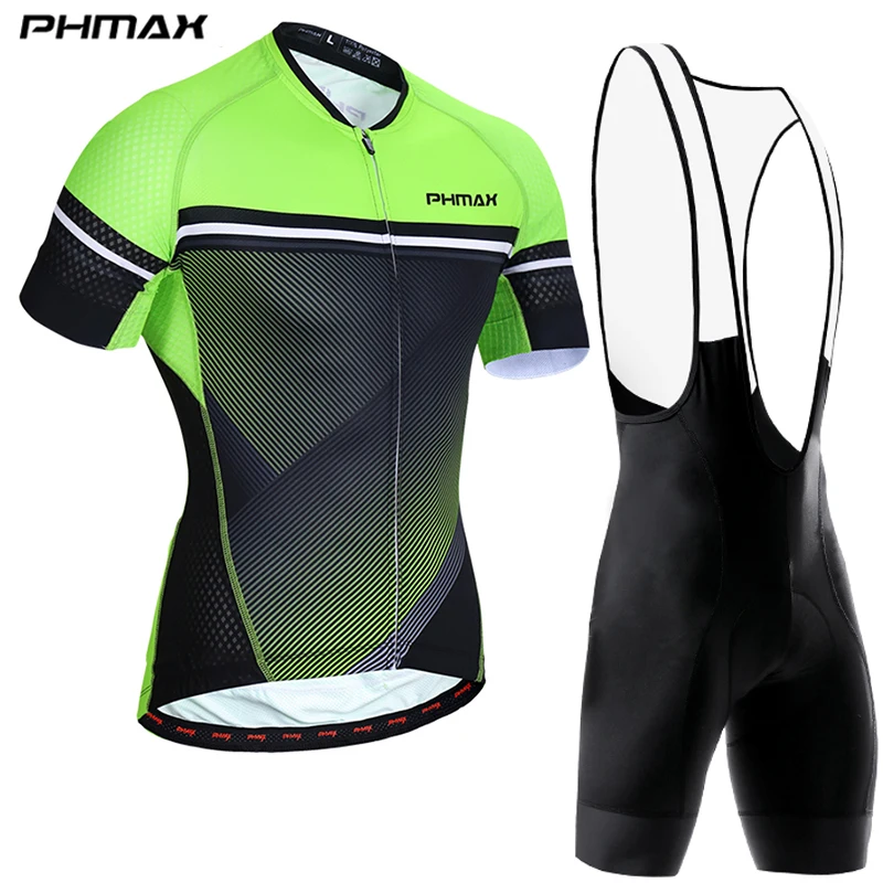 PHMAX летние шорты рукав Pro Велоспорт Джерси Набор Майо Ropa Ciclismo велосипедная спортивная одежда велосипедная одежда комплект для велоспорта - Цвет: Bib Cycling Set 02