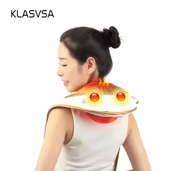 

KLASVSA Heating Knock Back Massager Infrared Therapy Cervical Neck Shoulder Pound Shawl Relaxation Pain Relief Health Care